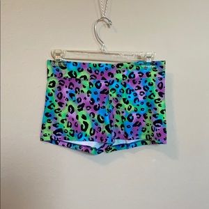 Multicolor Leopard Print Spandex Short/Booty Short